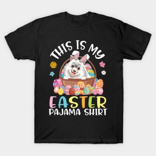 American Eskimo Dog And Eggs Basket This Is My Easter Pajama T-Shirt